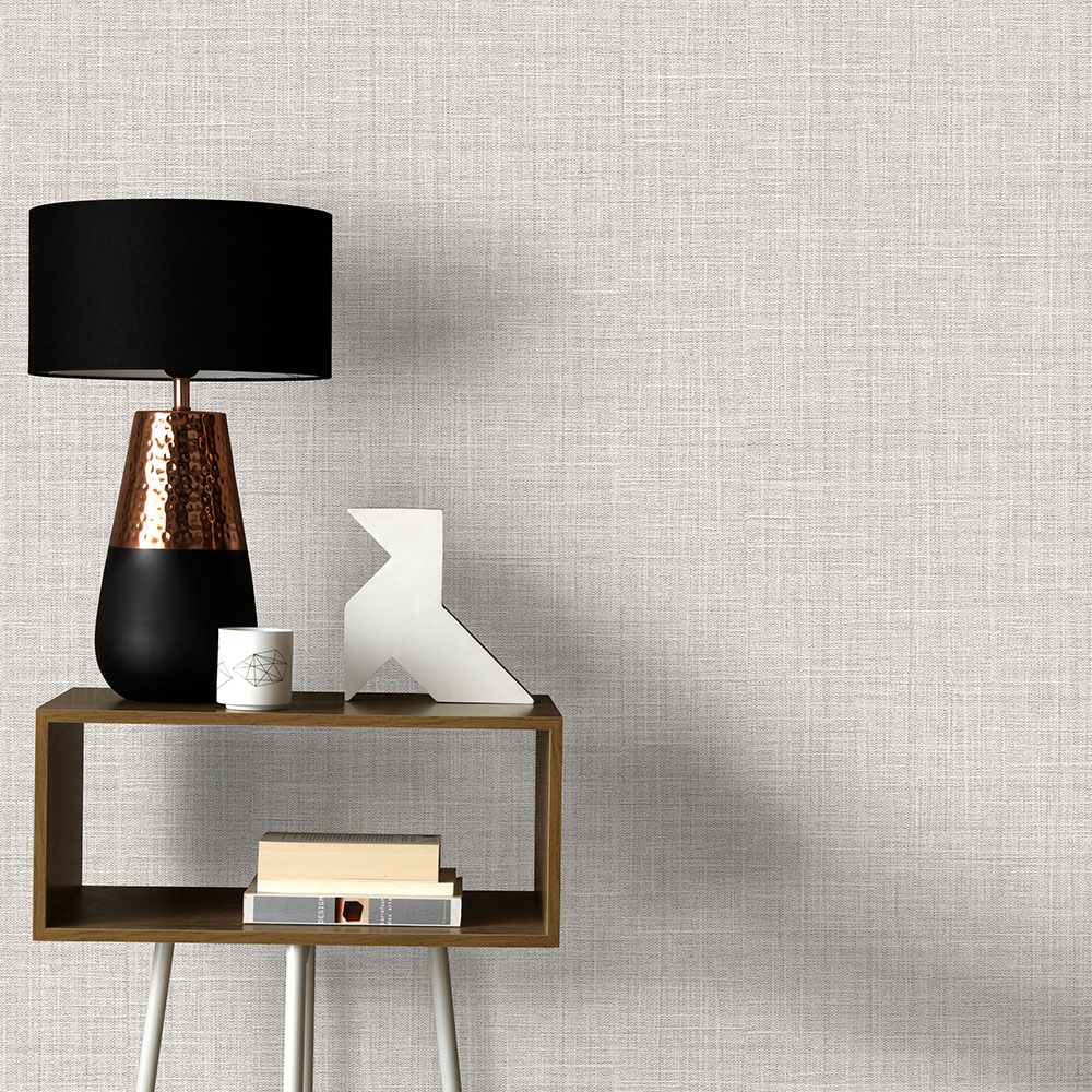 Erismann Textured Linen Plain Cream Wallpaper Image 4