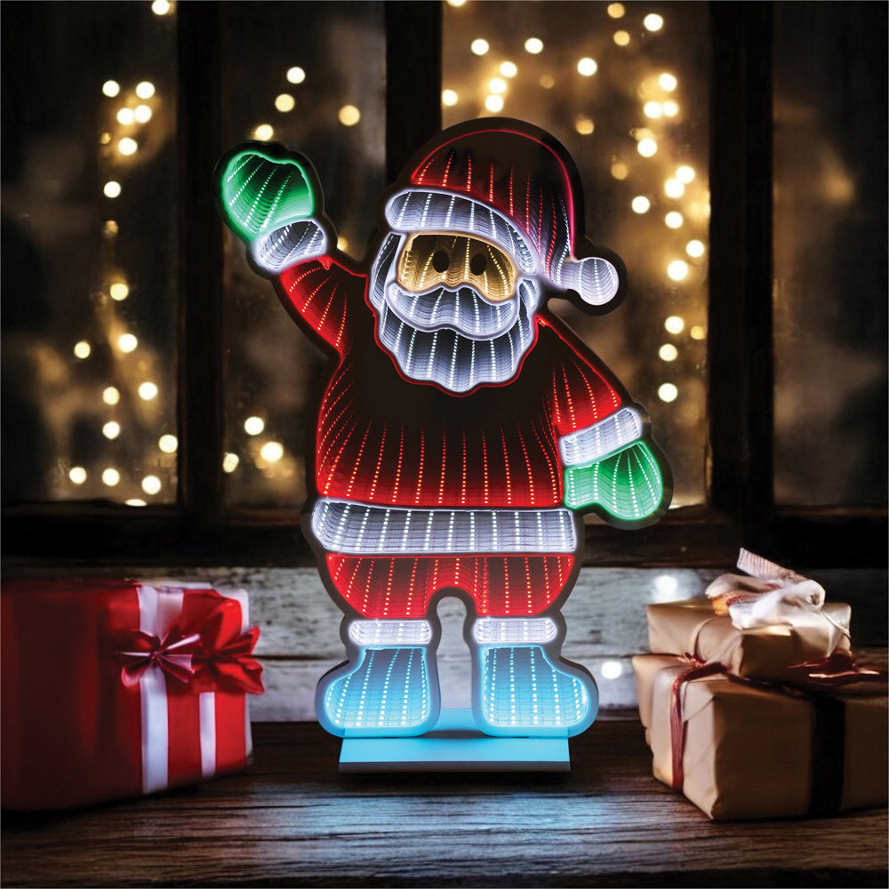 Xmas Haus 200 Super Bright LED Santa Infinity Light 39 x 59cm Image 3