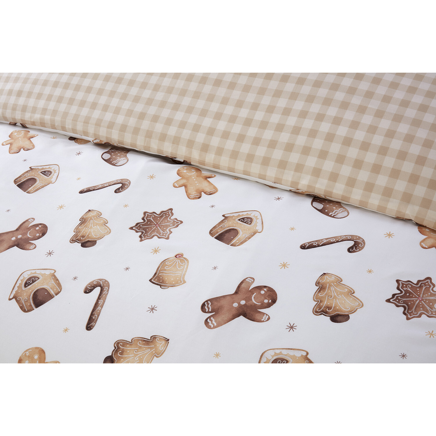 Gingerbread Duvet Cover and Pillowcase Set - Natural / Single Image 4