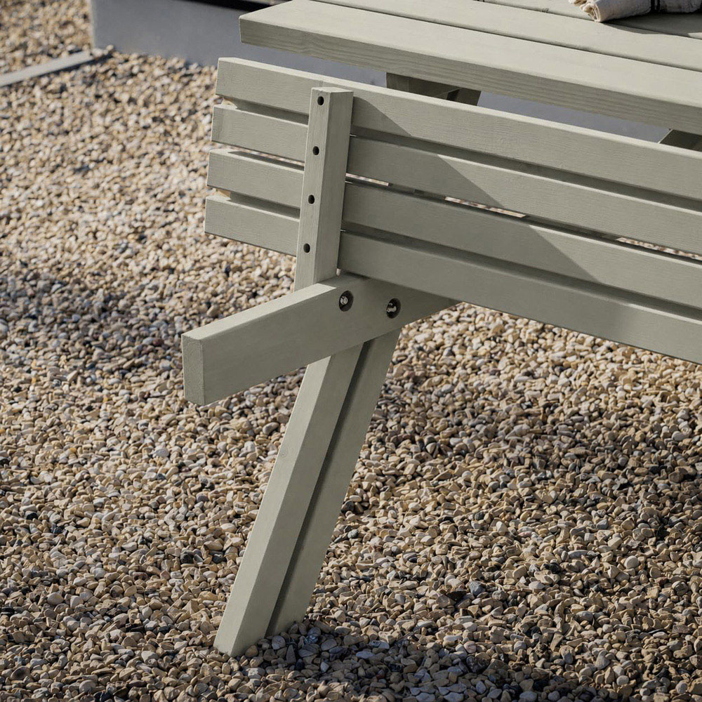 AMATA Ungurs Eucalyptus Wooden Picnic Table with Foldable Seats Image 4