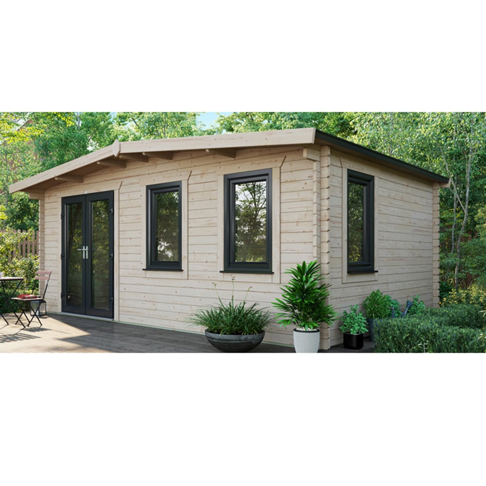 Power Sheds 12 x 18ft Left Double Door Chalet Log Cabin Image 9