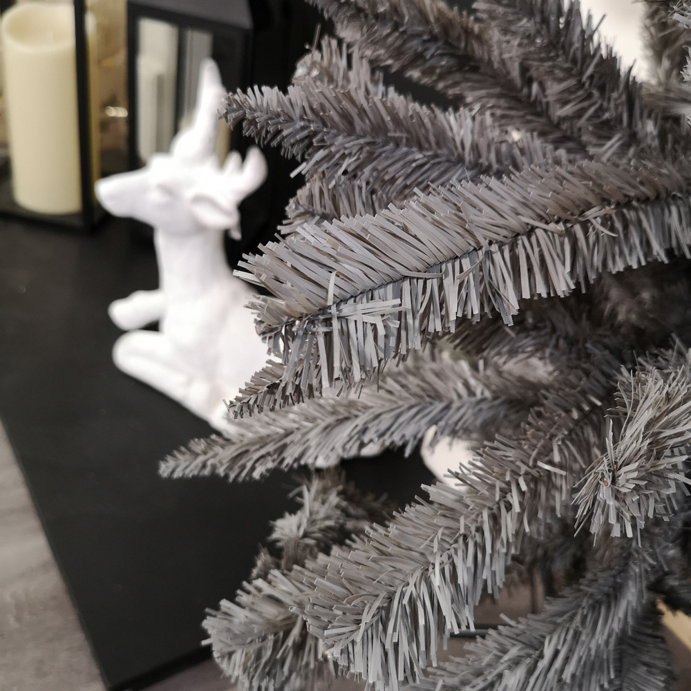 Samuel Alexander Grey Wrapped Pencil Pine Artificial Christmas Tree with 460 Tips 8ft Image 3