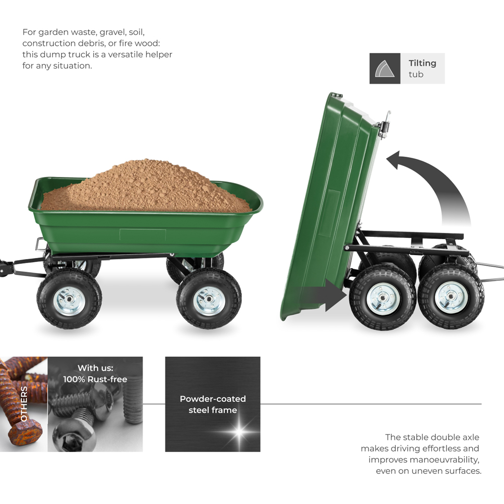 tectake Green Garden Trolley 300kg Image 3