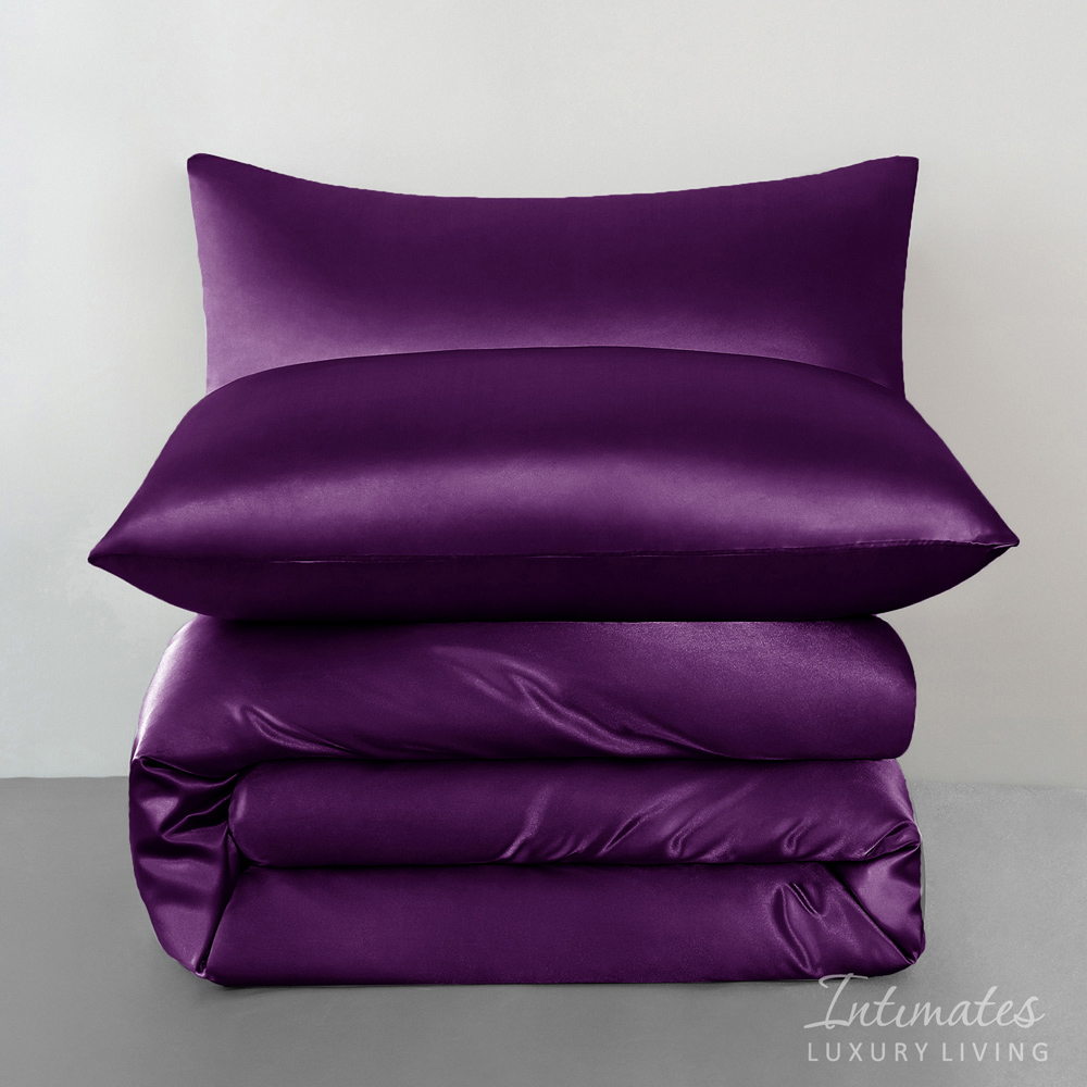Intimates Single Purple Satin Bedding Set Image 3