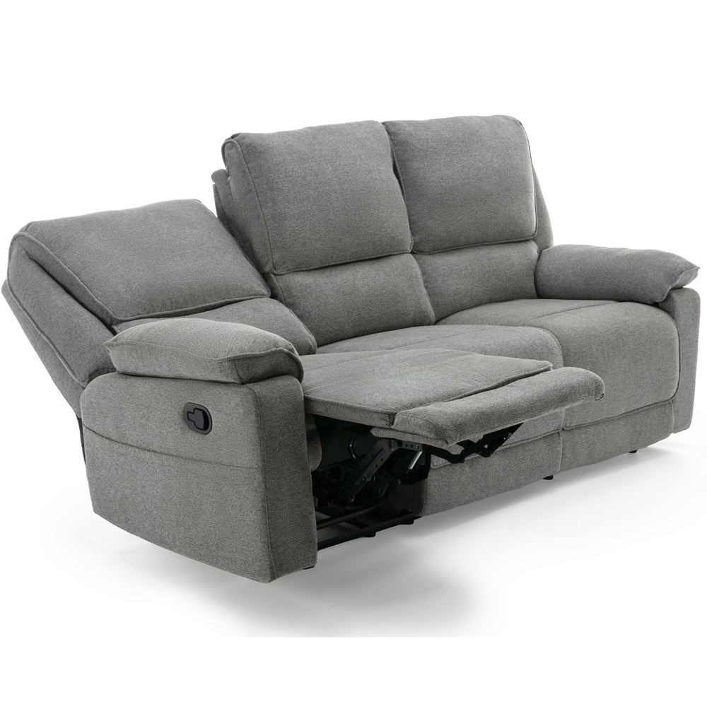 Furniture Online Sydney 3 Seater Grey Manual Recliner Sofa with Drinks ...