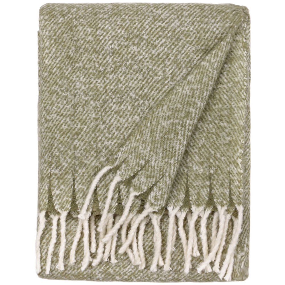 Wylder Isla Green Nature Woven Tasselled Throw 130 x 180cm Image 3