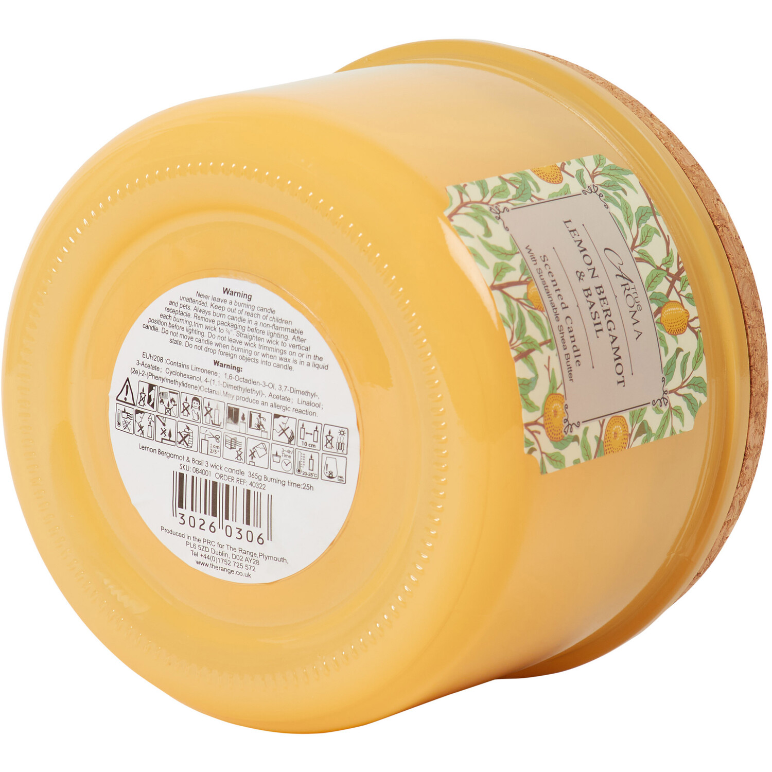 Lemon Bergamot & Basil Candle - Yellow Image 4