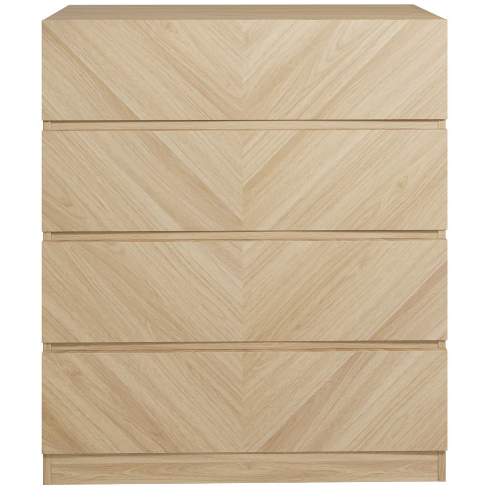 GFW Catania 4 Drawer Euro Oak Wood Chest of Drawers Image 2