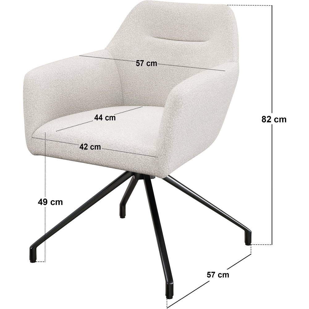 SOLACE+CO Isla Set of 2 Cream Swivel Dining Chair Image 9