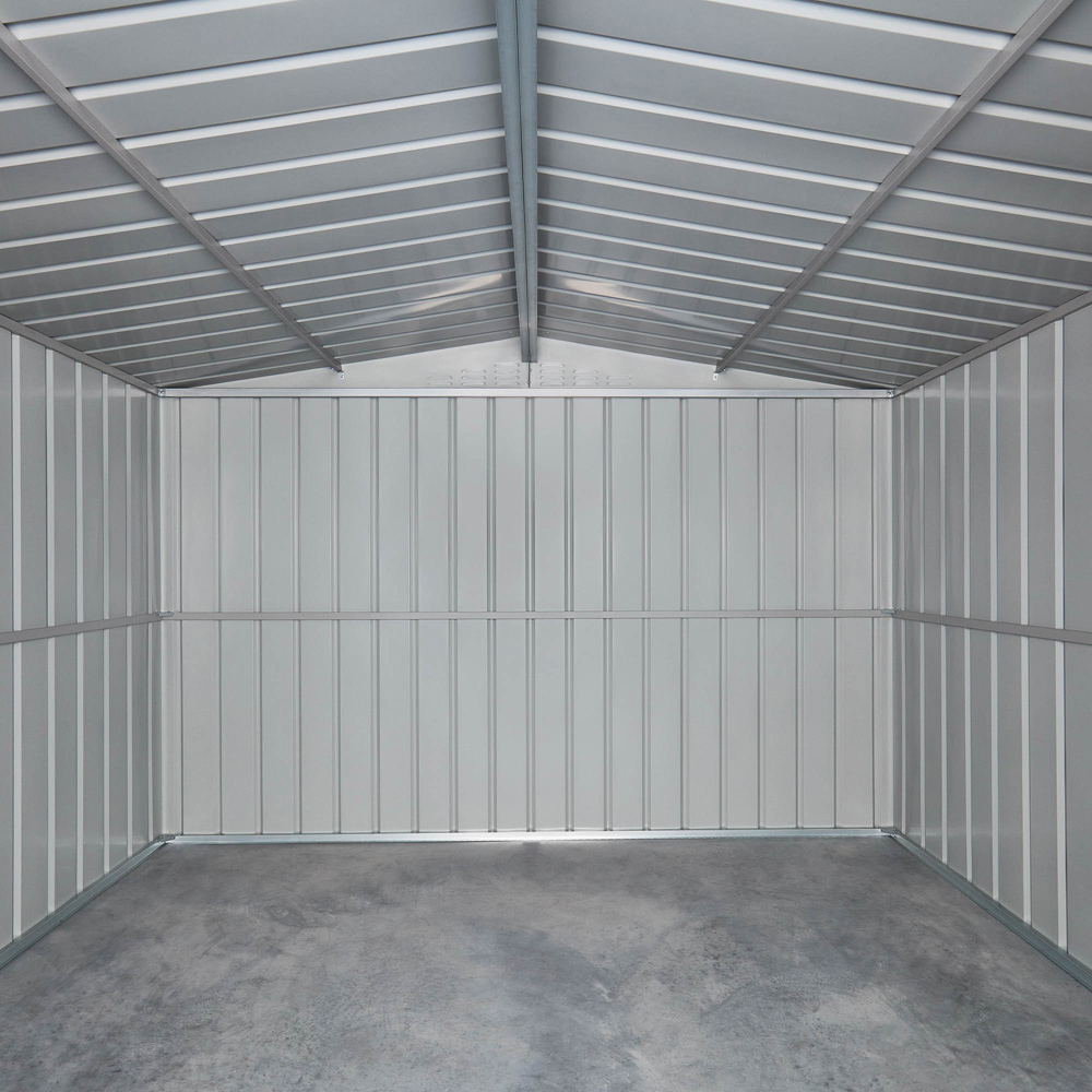Globel 10 x 12ft 2 Door Grey Metal Apex Garden Shed Image 8