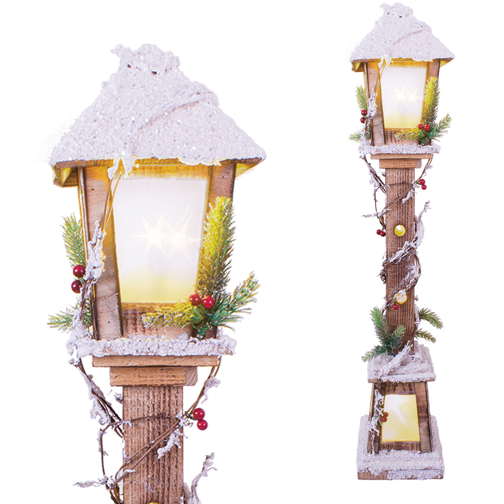 The Christmas Workshop LED Snow Tipped Wood Lamp Post 85cm Image 4