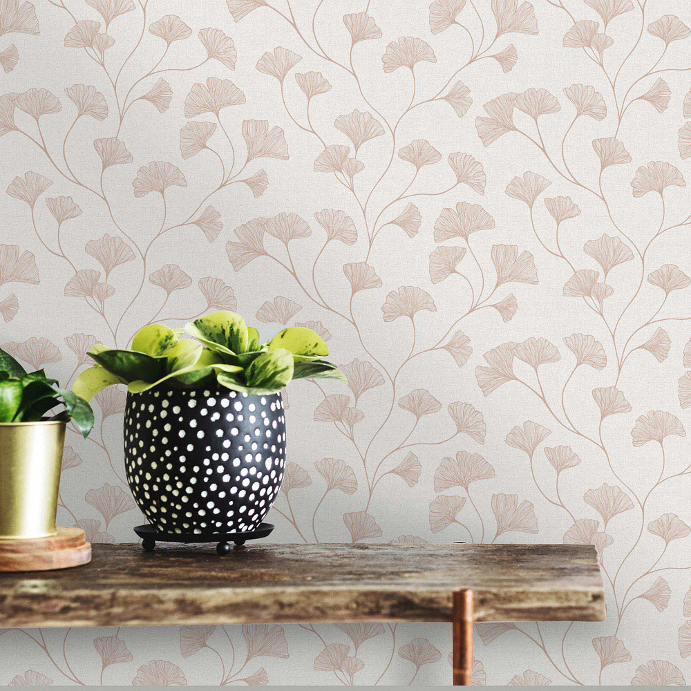 Holden Decor Haruna Grey and Warm Gold Wallpaper Image 3