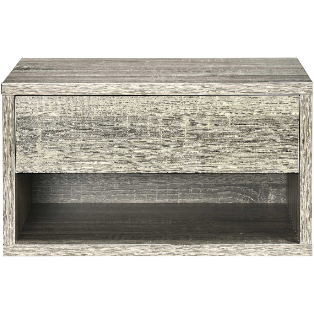 Portland Single Drawer Brown Floating Bedside Table Set of 2 Image 3