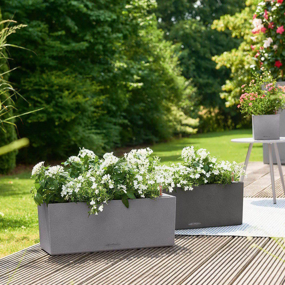 Lechuza Balconera Stone Grey Self Watering Window Box Planter 50cm 2 Pack Image 7