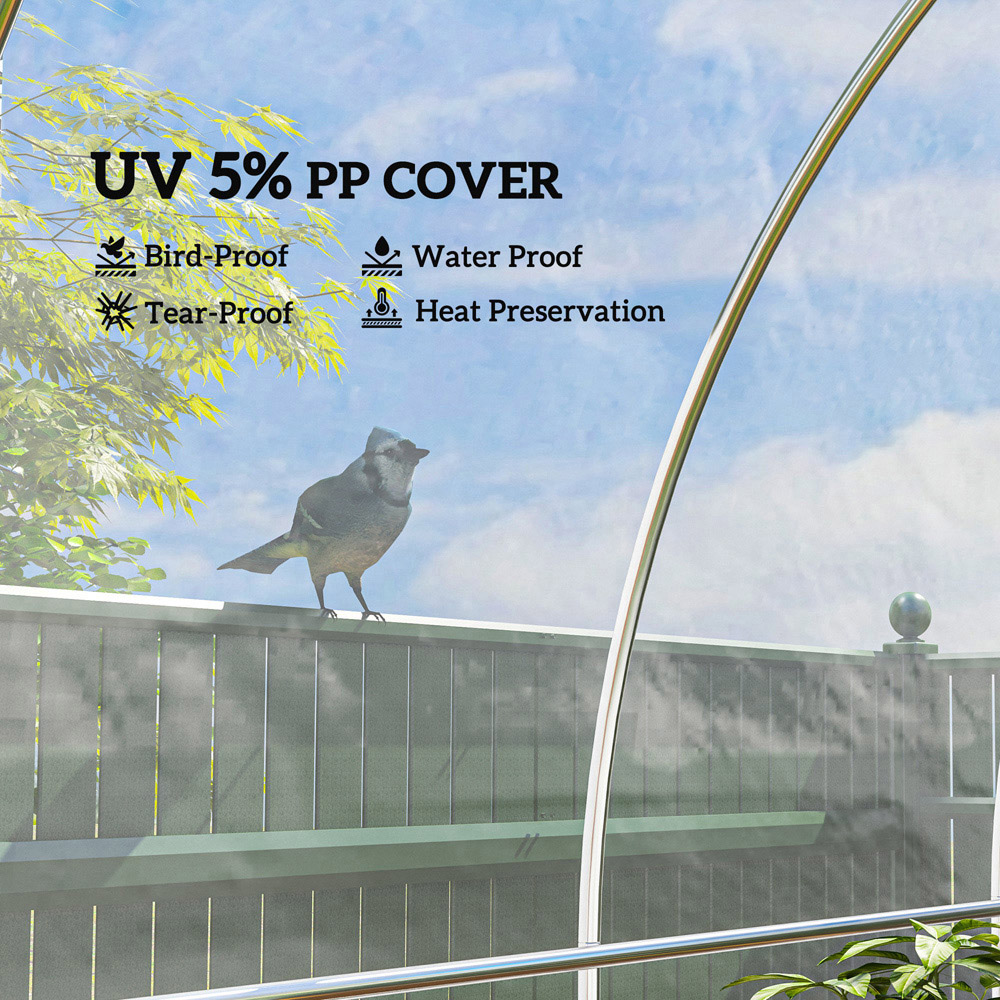 Outsunny 6 x 10m Clear UV Resistant Waterproof Plastic Polytunnel Greenhouse Cover Image 6