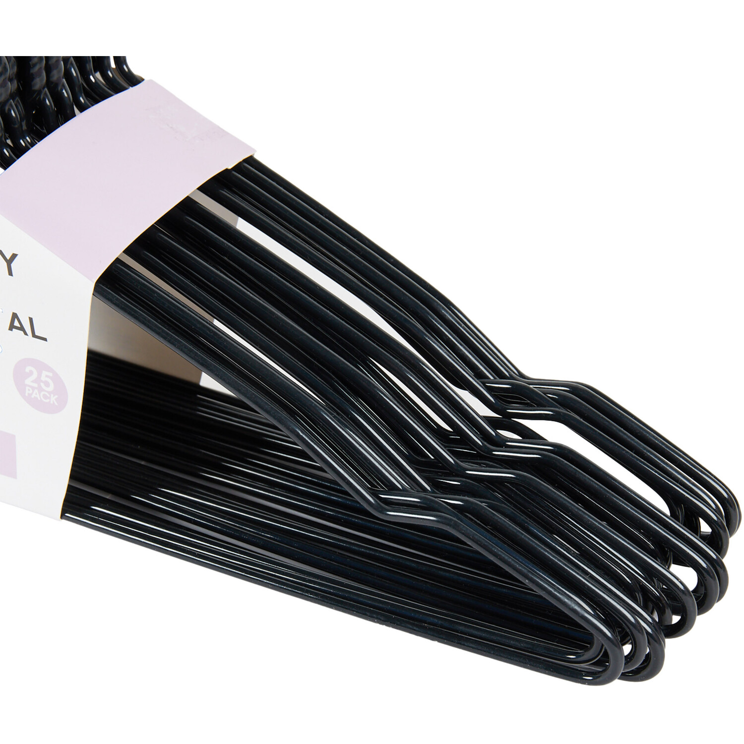 Pack of 25 Metal Coated Hangers - Black Image 4
