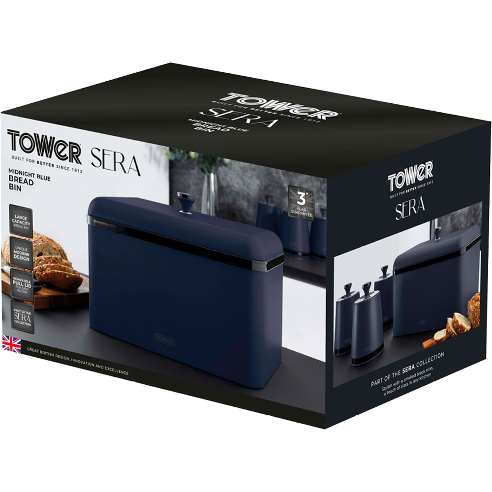 Tower Sera Midnight Blue Bread Bin Image 2