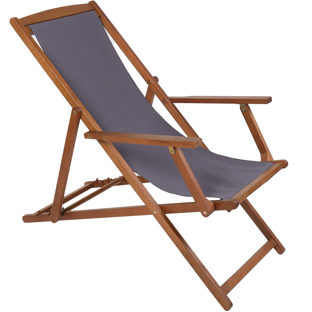 Charles Bentley Grey Deck Chair Image 2