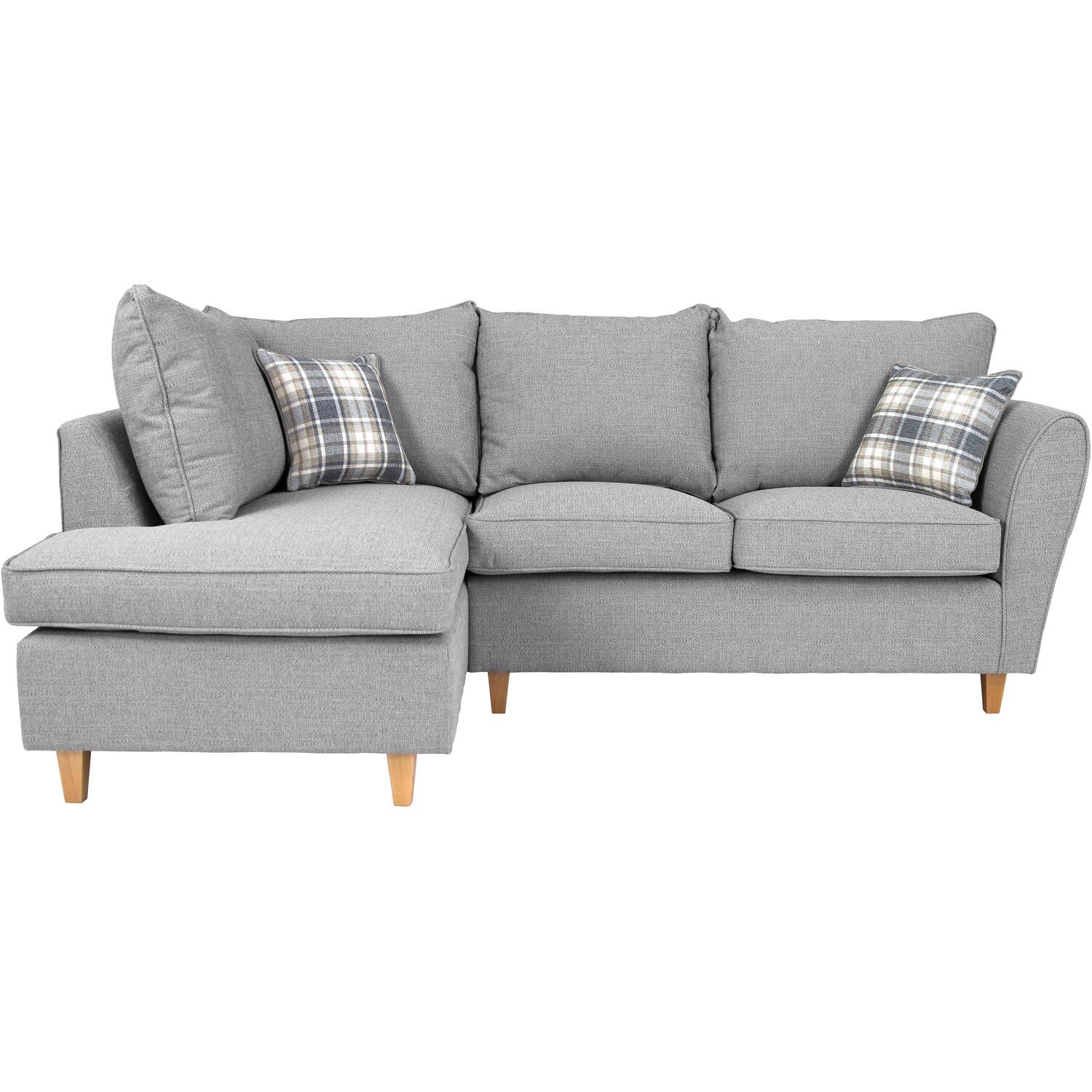 Harris 3 Seater Grey Fabric Left Hand Corner Sofa Image 2