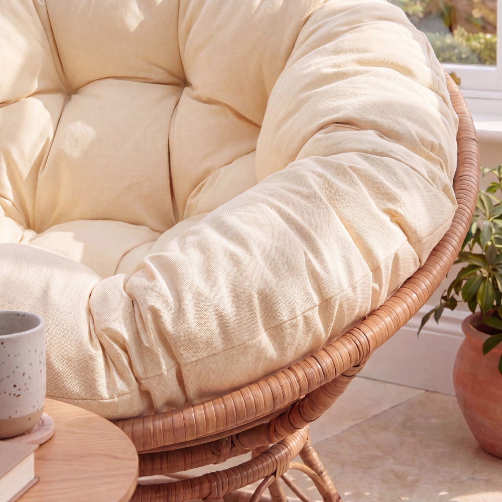 Artemis Home Amara Cream Swivel Papasan Chair with Cushion Image 3