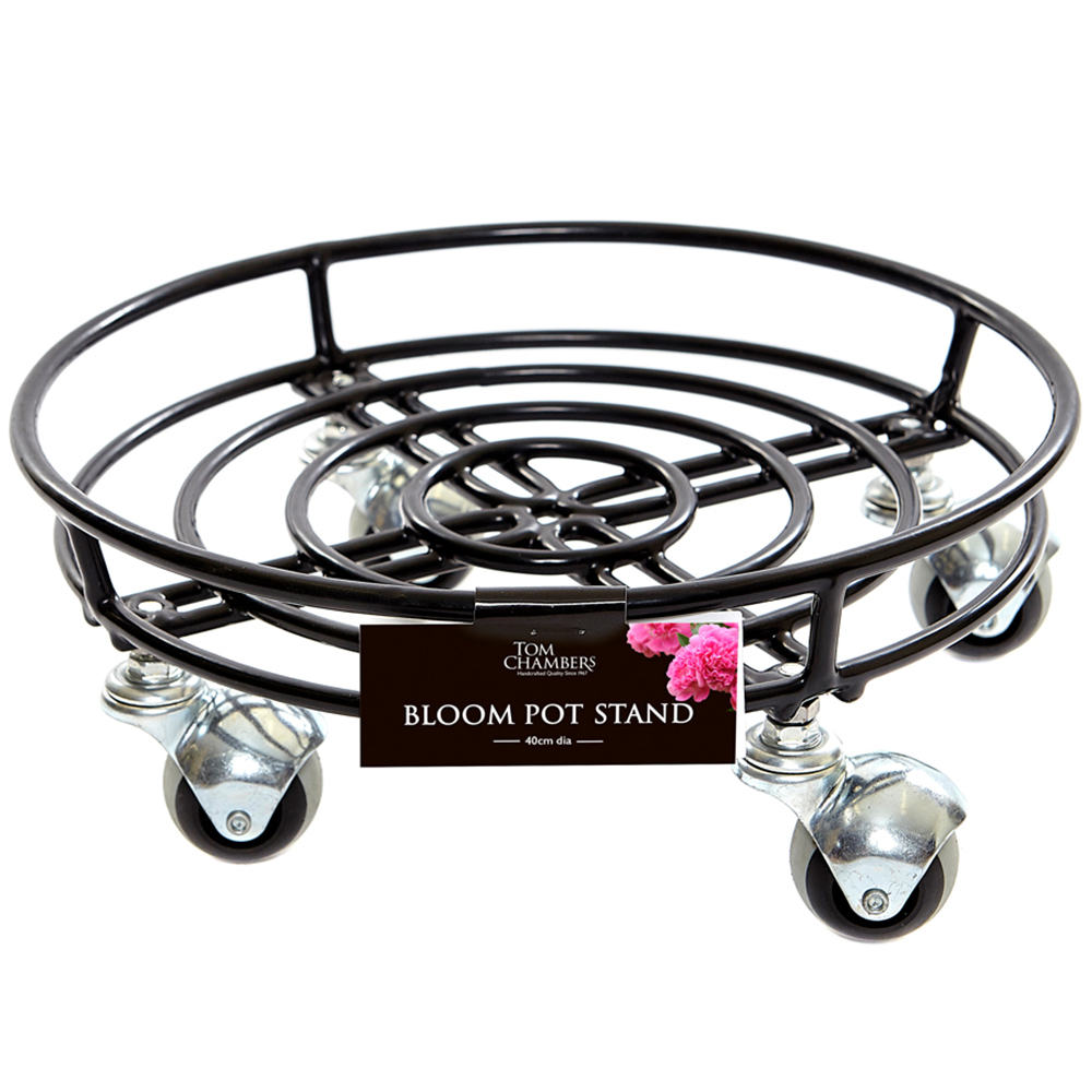 Samuel Alexander Tom Chambers Round Black Metal Pot Stand 2 Pack Image 1