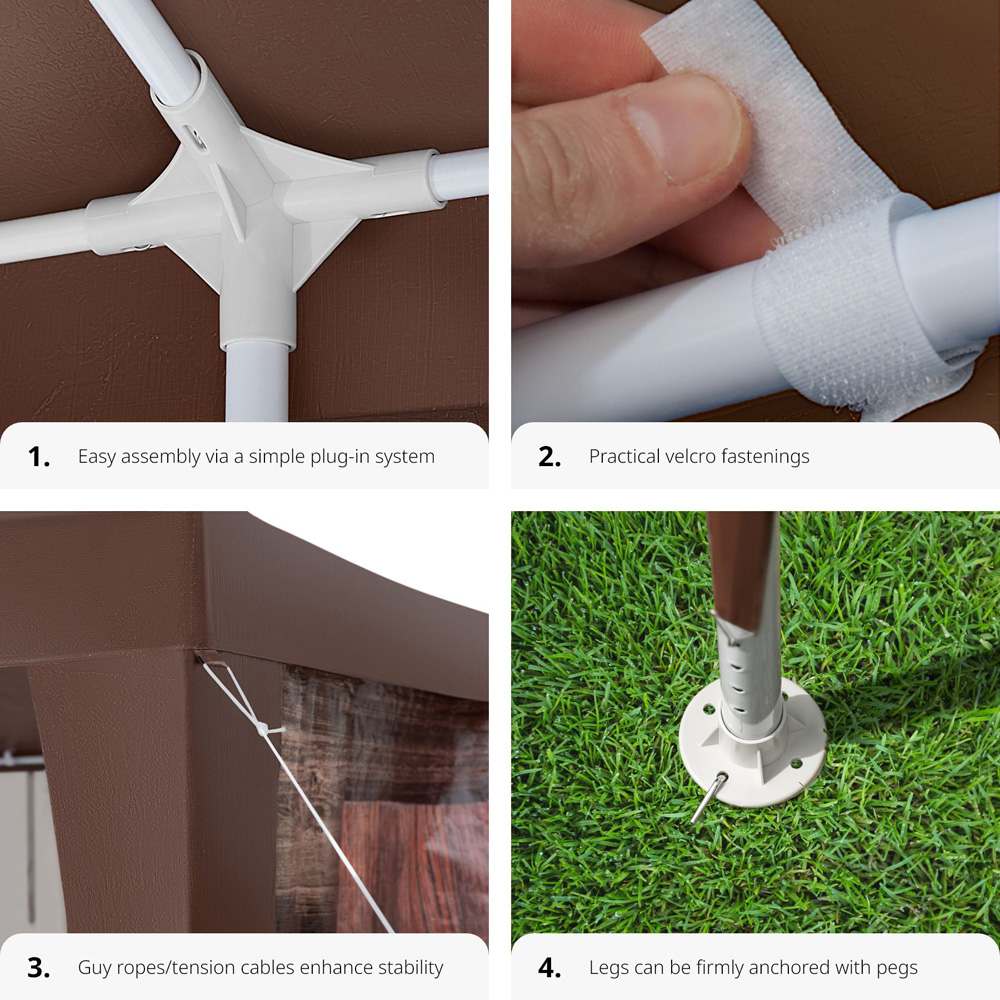 tectake Alpine Roll-Up side Panels Gazebo Hut 900 x 300cm Image 5