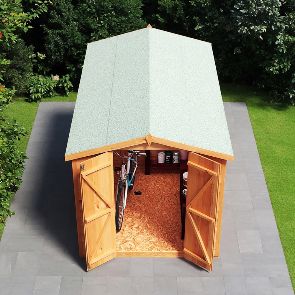 Shire 10 x 6ft Double Door Dip Treated Overlap Apex Shed Image 4