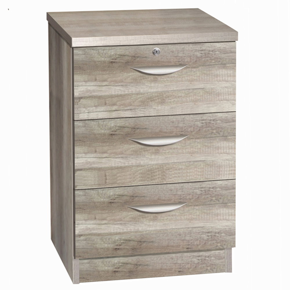 R White Cabinets 3 Drawer Grey Storage Unit Image 2