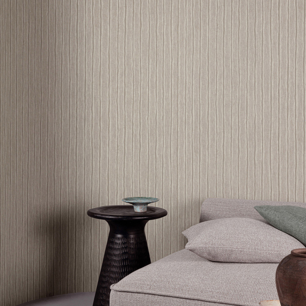 Grandeco Kalema Stripe Taupe Wallpaper Image 3