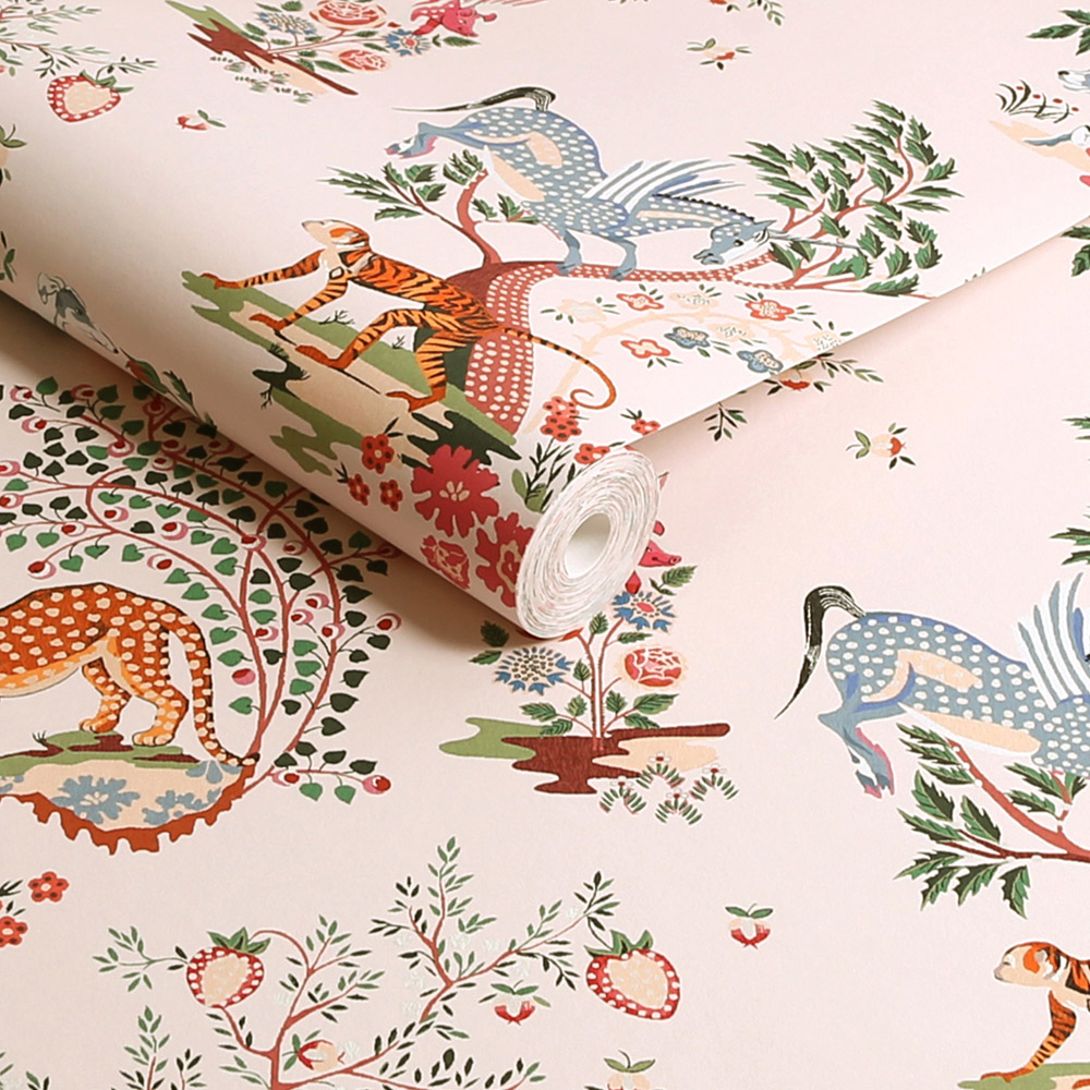 Cath Kidston Painted Kingdom Pink Wallpaper Image 2