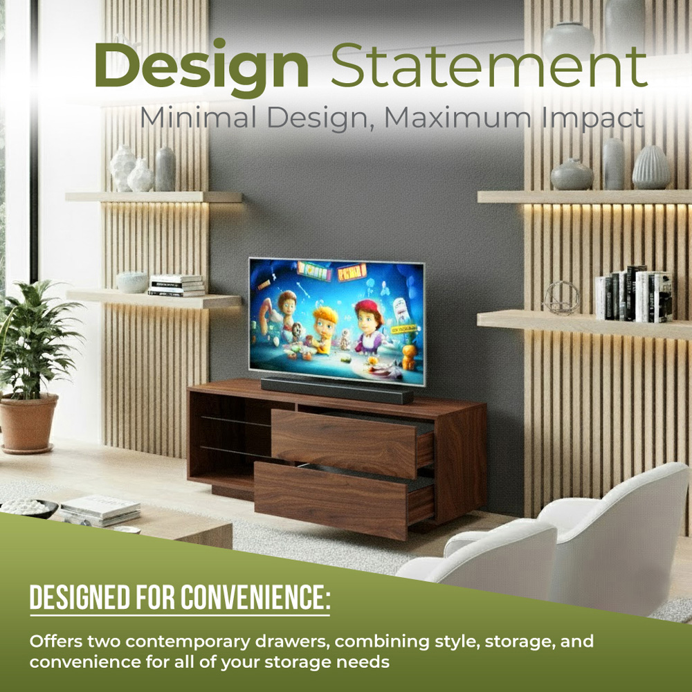 Centurion Supports Gallus 2 Drawer 3 Shelf Premium Walnut TV Unit Image 5