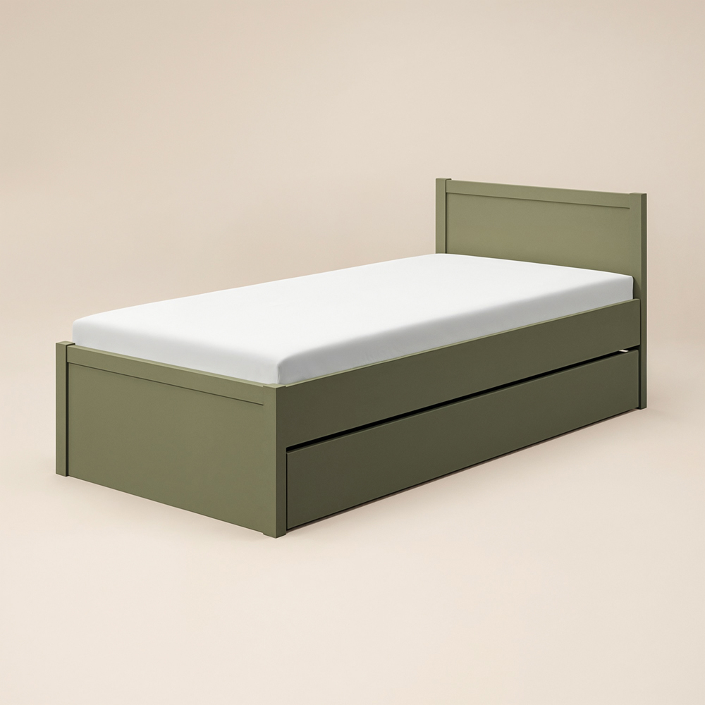 Flair Oli Single Olive Green 2 Drawer Storage Bed Image 2