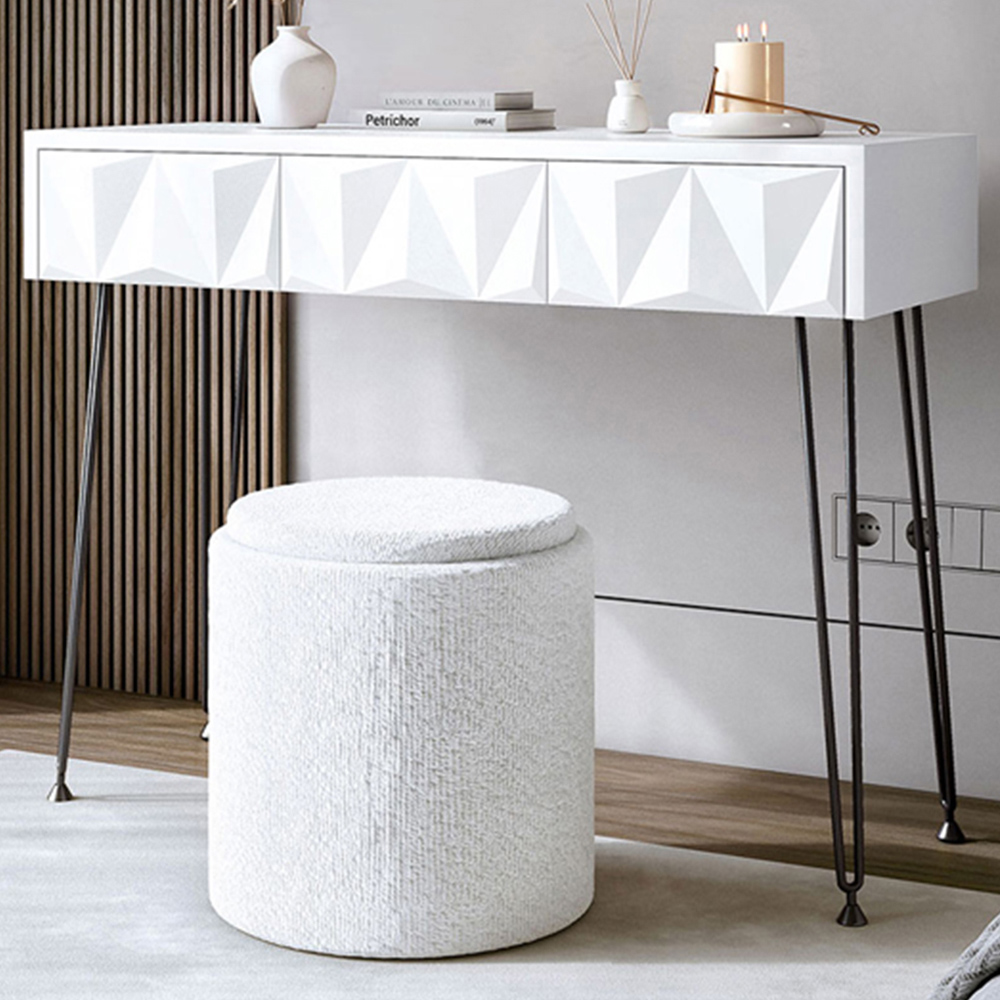 CARME Home Claudia White and Black Dressing Table Image 1