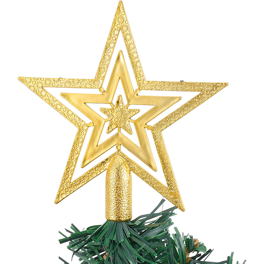 Living and Home Star Topper and Red Berries Mini Artificial Christmas Tree LED String Light 1.8ft Image 4