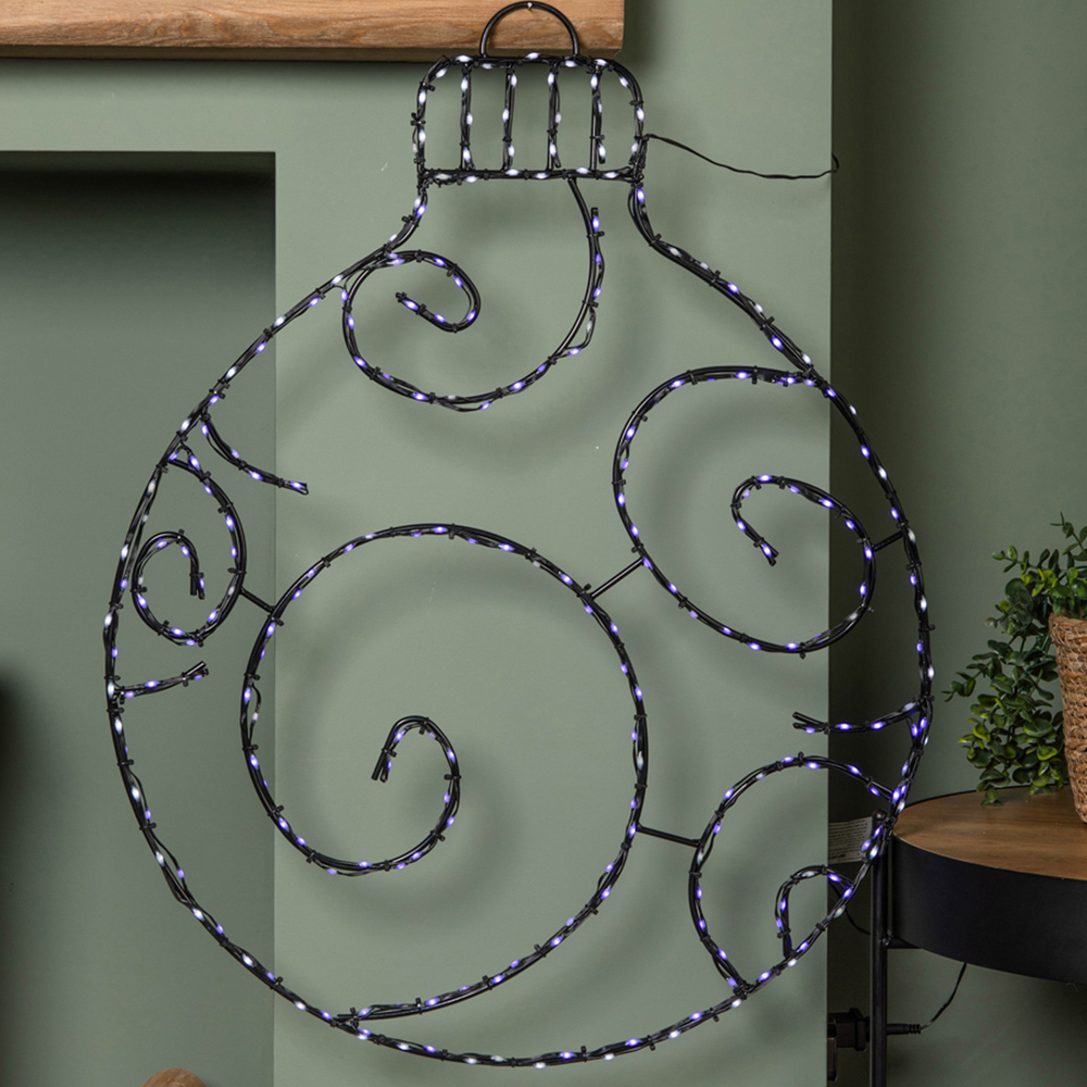 Samuel Alexander Red and White LED Metal Hanging Christmas Bauble Silhouette 78cm Image 5