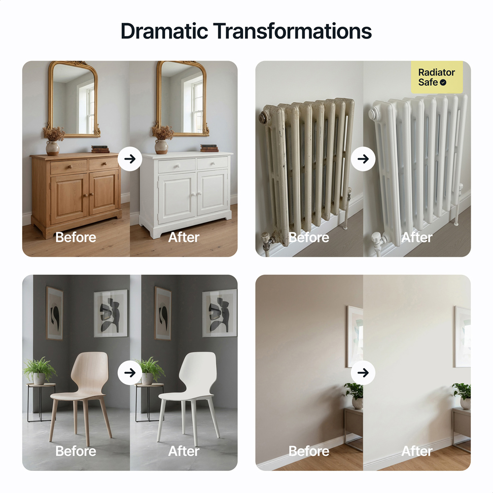 Hemway Linen White Furniture and Walls Matt Chalk Paint 1L Image 5