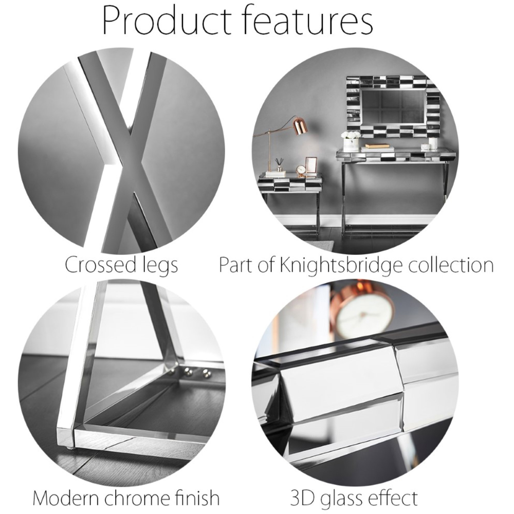 CARME Home Knightsbridge Silver Console Table Image 6