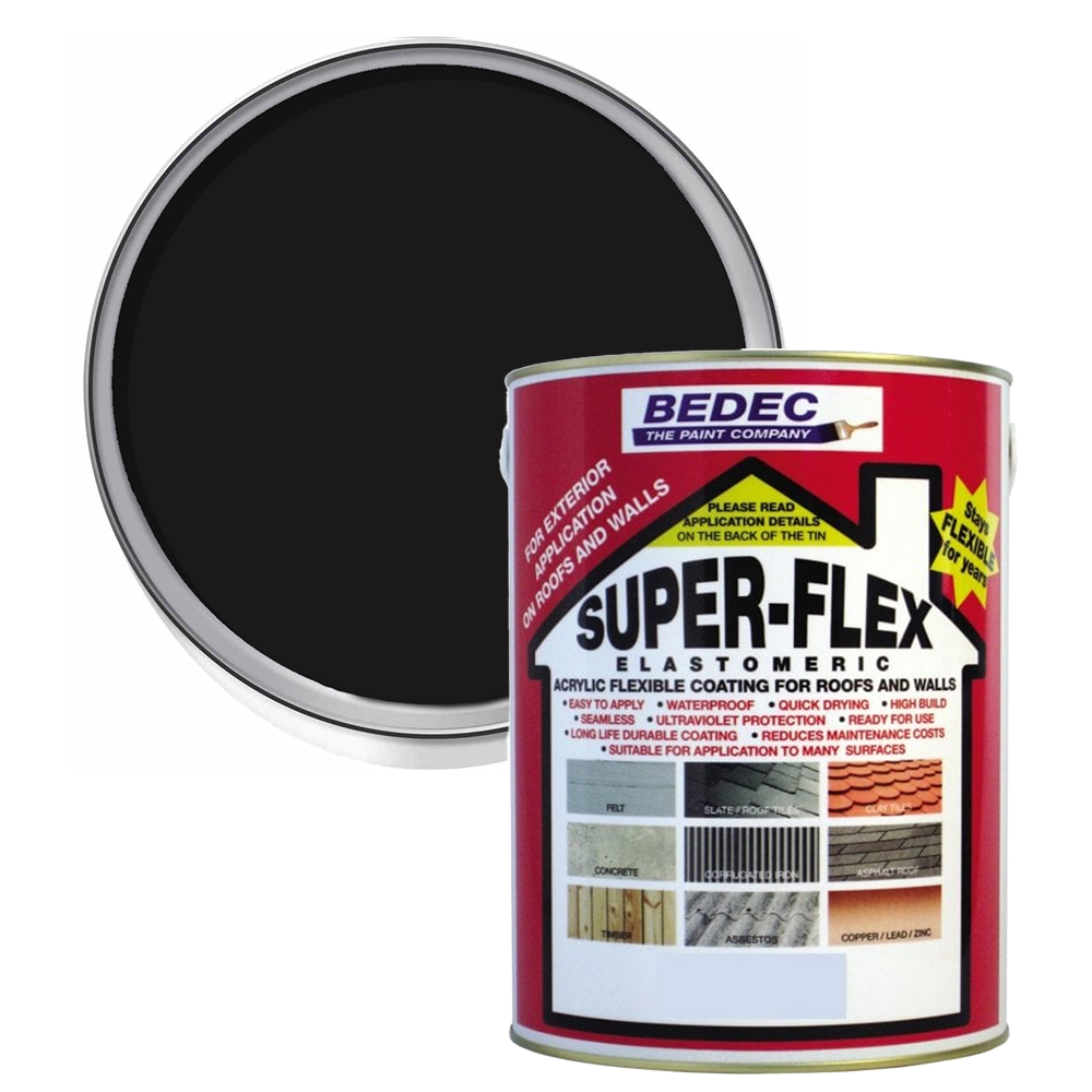 Bedec Superflex Black Roof Coating 5L Image 1