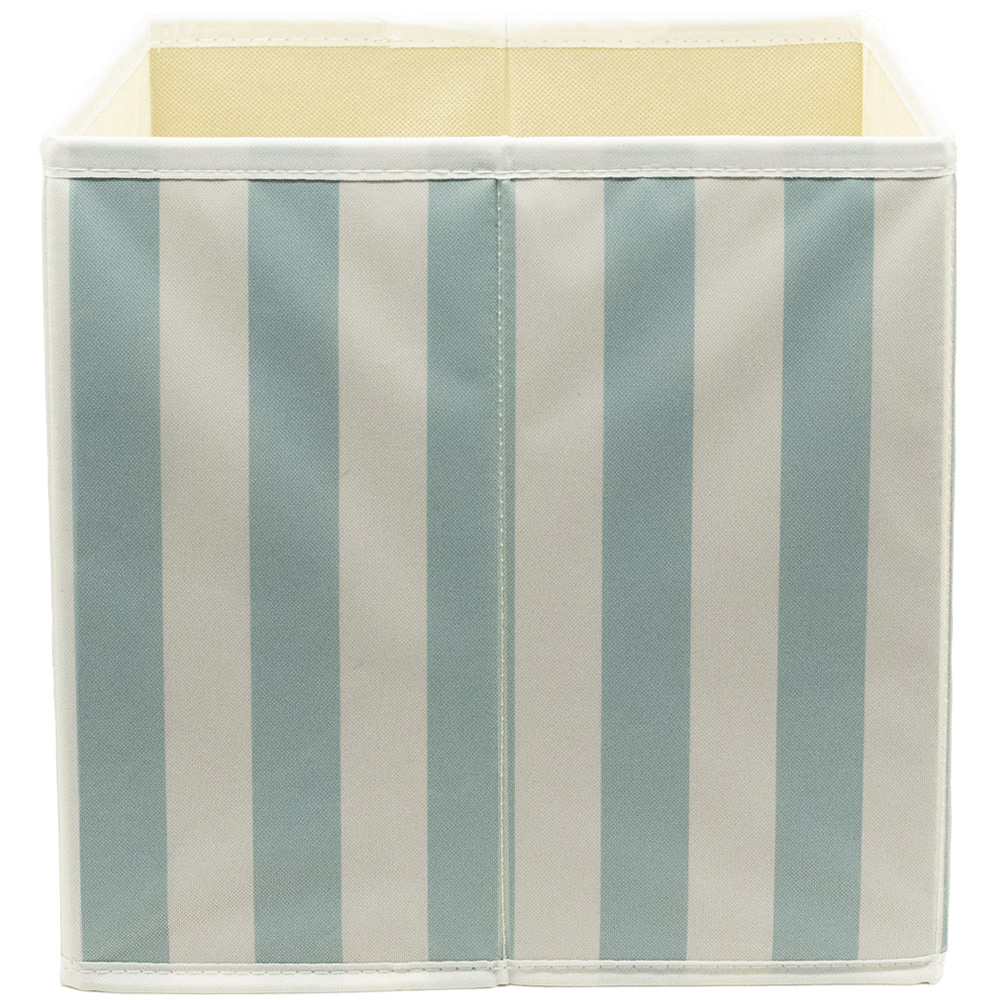 Homebase Striped Blue Compact Cube Storage Insert 3 Pack Image 5