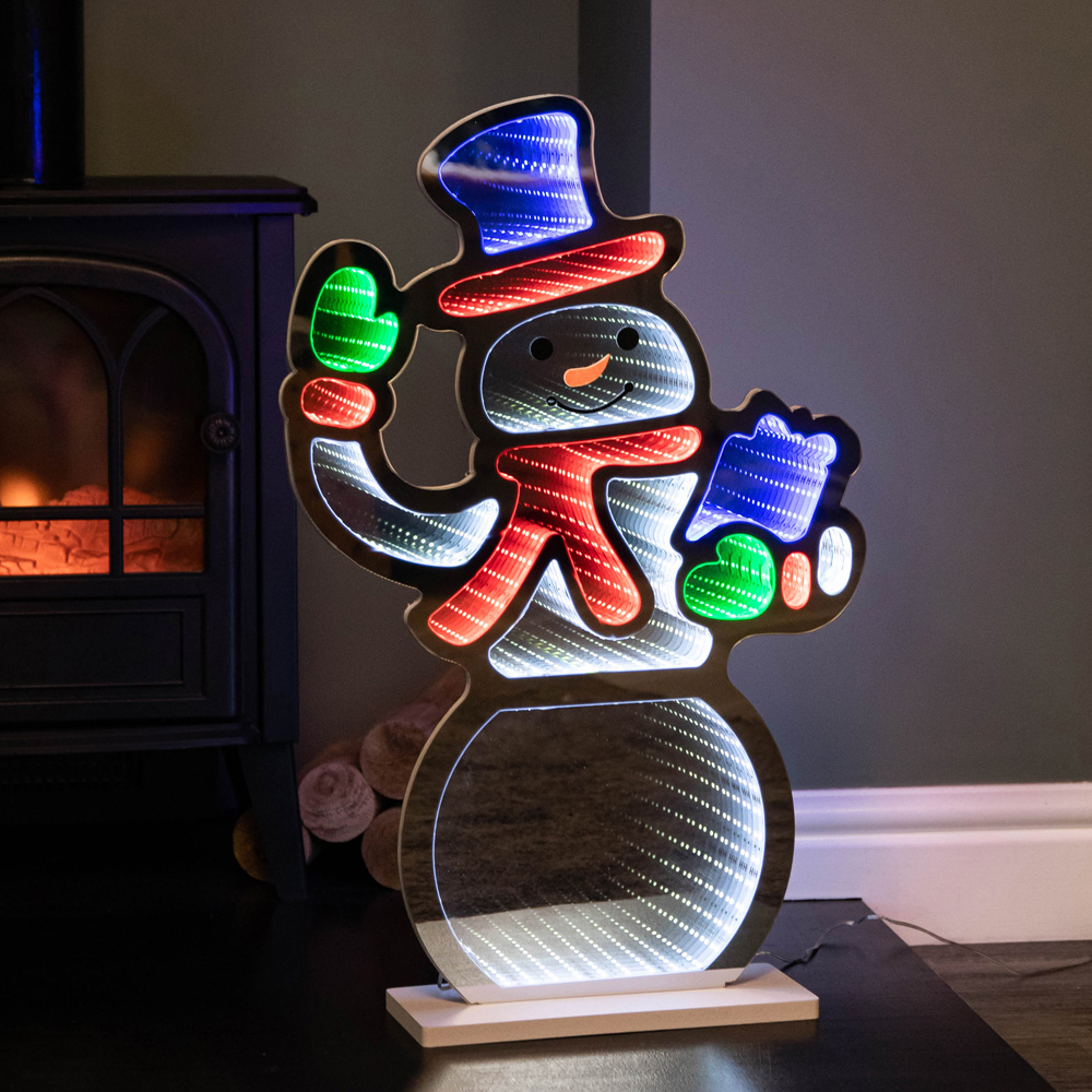 Samuel Alexander Multi Coloured LED Infinity Standing Snowman Christmas Decoration 60cm Image 5