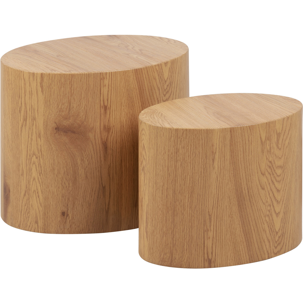 Florence Mice Oak Oval Coffee Table Set of 2 Image 2