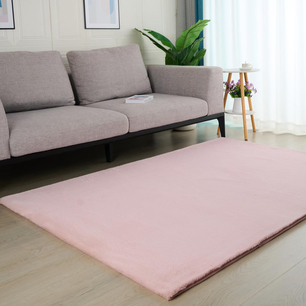 Deluxe Rabbit Faux Fur Rug  - Blossom / 140cm Image 4