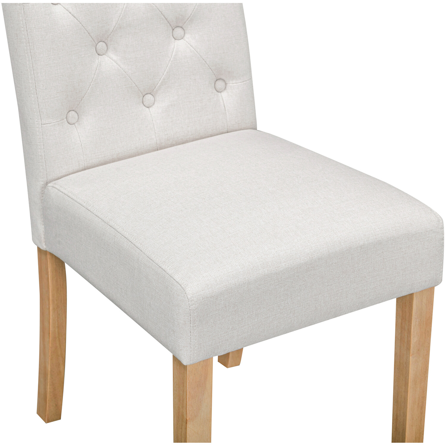 Pair of Avesbury Buttoned Dining Chairs Cream Image 7