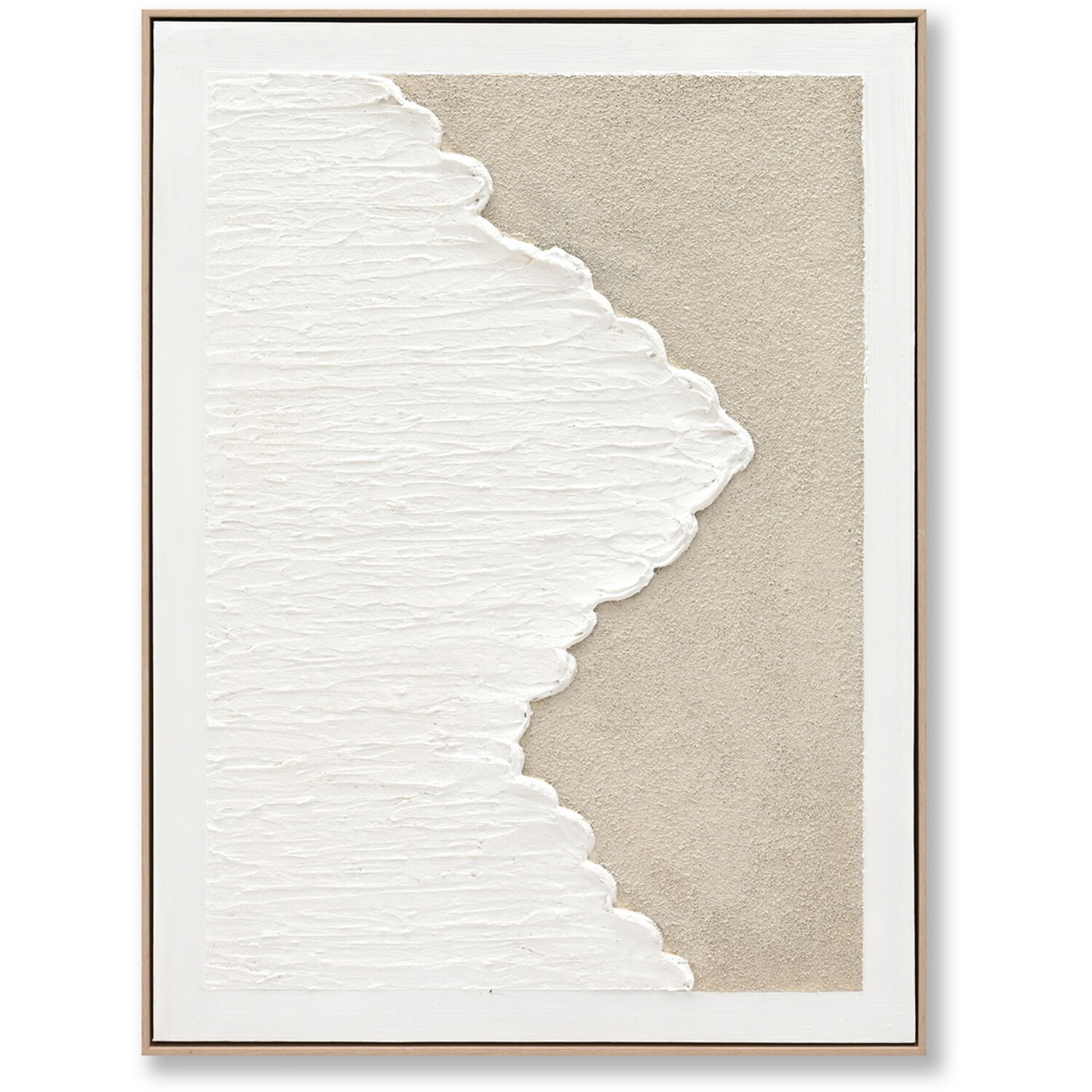 Calming Textured Hand Painted Wave Wall Art White Image 7