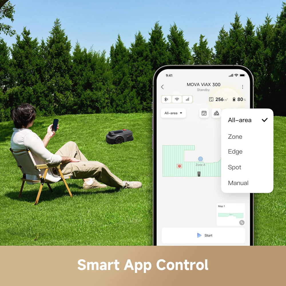 Mova ViAX 300 Wire Free Auto-Mapping with Virtual Boundaries Robotic Lawnmower Image 6