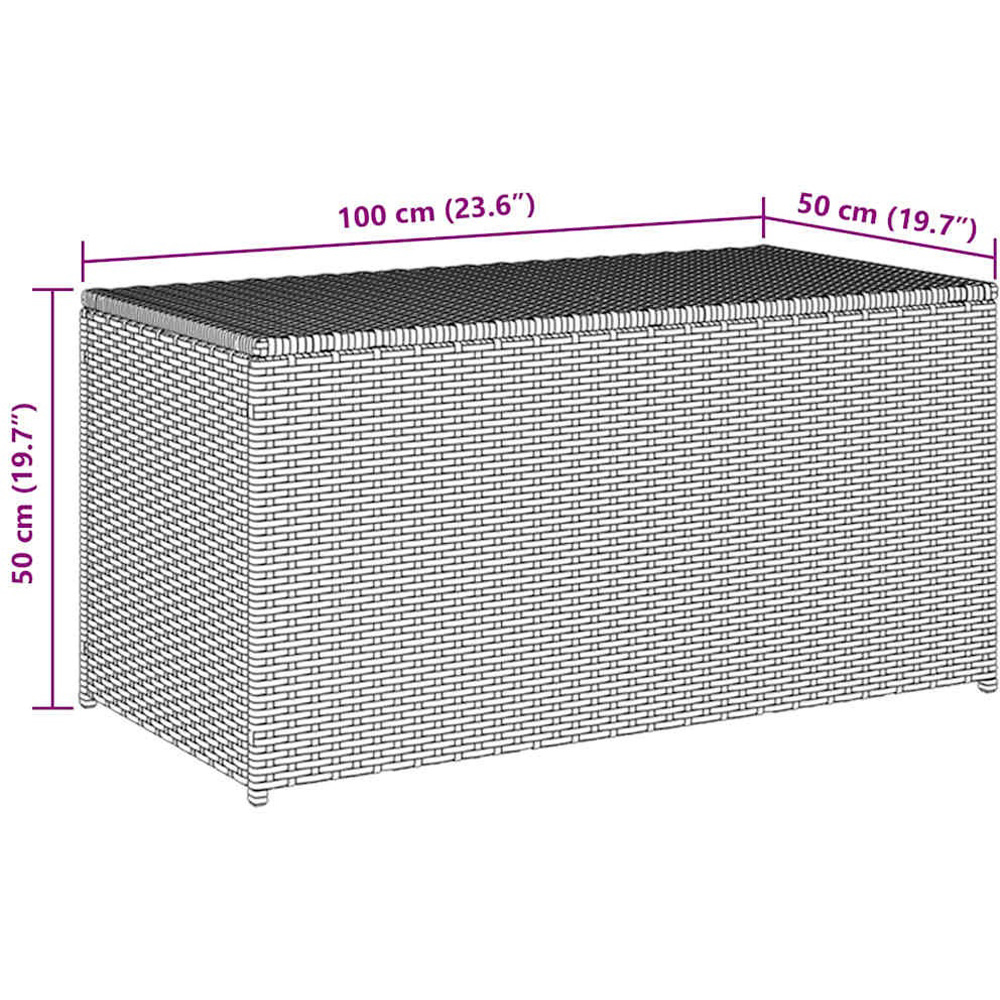 Walplus 100 x 50 x 50cm Grey Poly Rattan Garden Storage Box Image 8