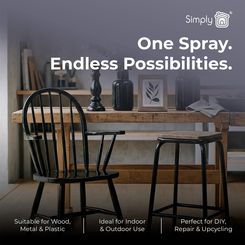 Simply Multipurpose Gloss Spray Paint Black Image 5