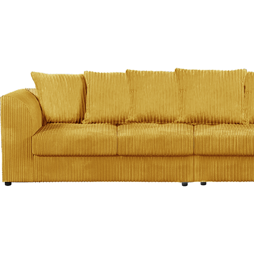 Luxor 4 Seater Mustard Jumbo Cord Scatter Back Sofa Image 3
