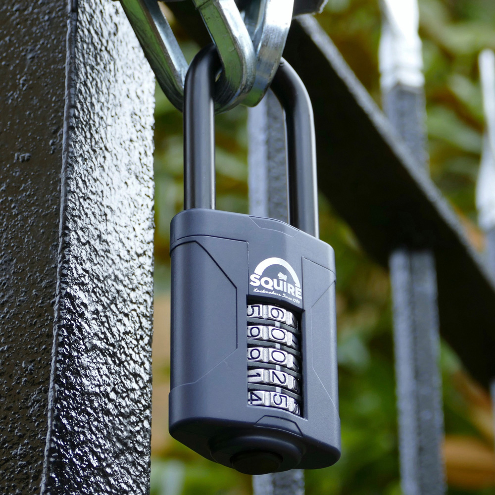Squire 60mm 5 Wheel Combination Extra Long Shackle Padlock Image 2