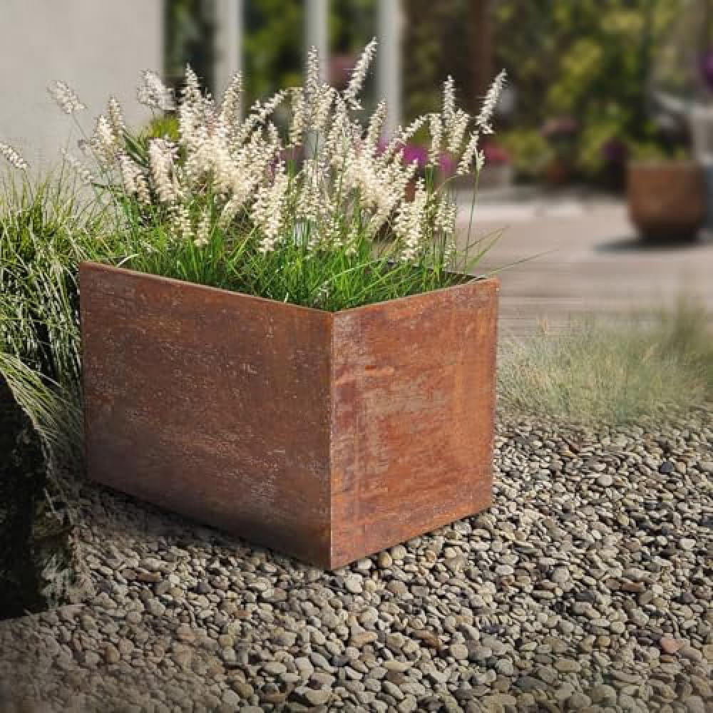 Fallen Fruits Small Rust Low Rectangular Planter Rectangular Image 2
